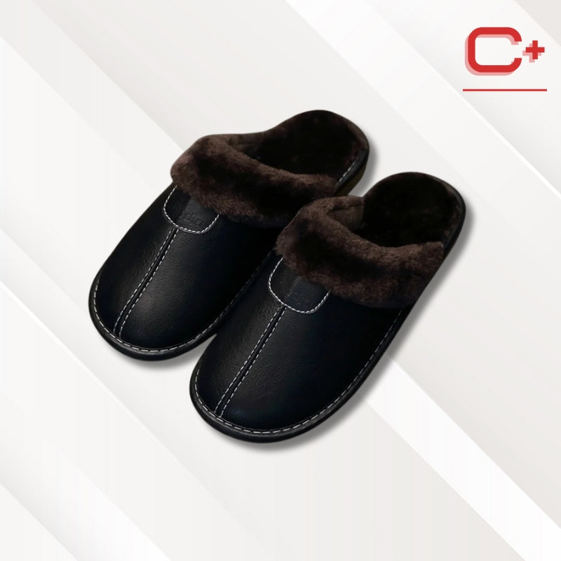 Chaussons en cuir fourrés | Homme