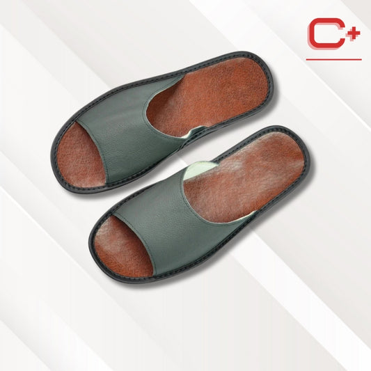 Chaussons claquettes homme | Cuir