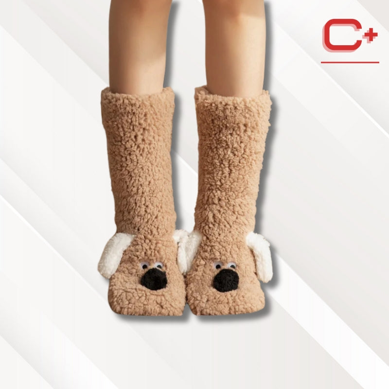 Chaussettes chaussons animaux | Femme