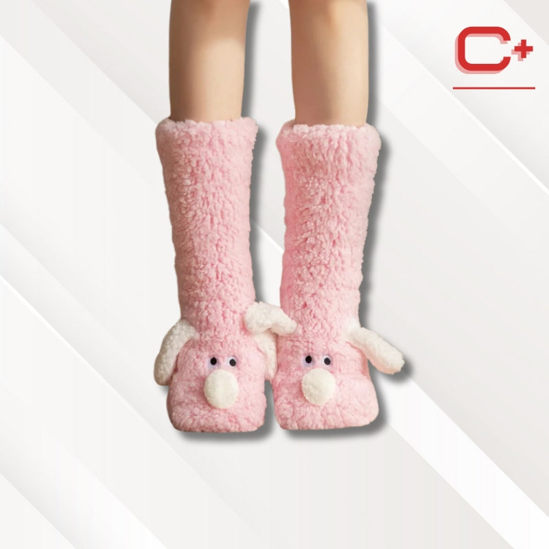 Chaussettes chaussons animaux | Femme